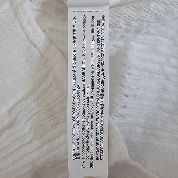 ZARA LONG SLEEVE WHITE TOP/ SIZE S. - Picture 4 of 10